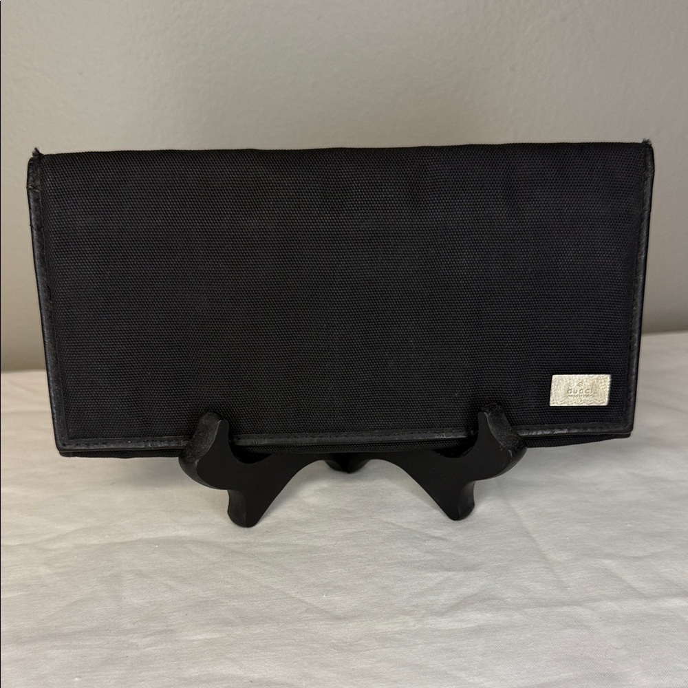 Gucci Black Canvas Wallet Made in Italy Compact Bifold